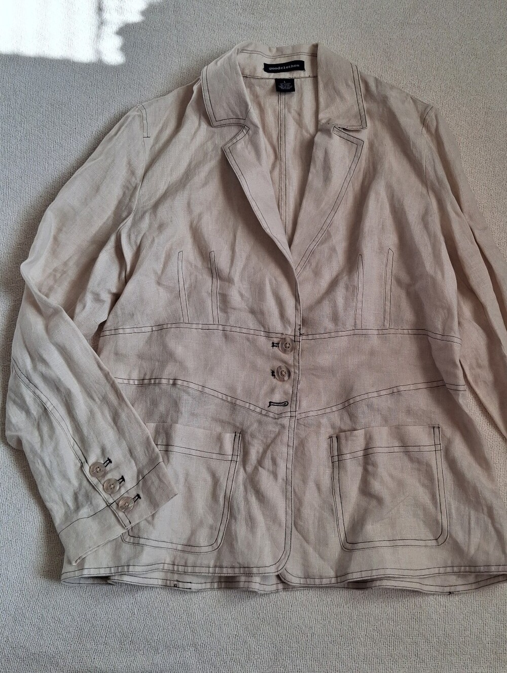 goodclothes ♡ linen large blazer work siren office wear neutral natural